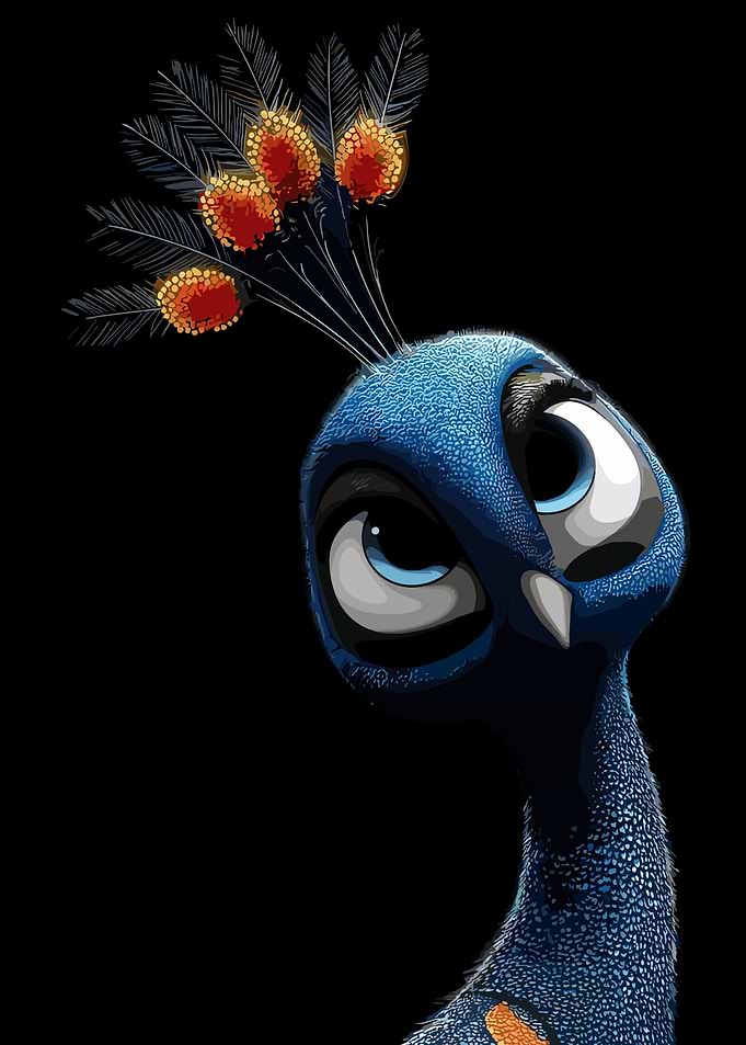 Animated Peacock Portrait
