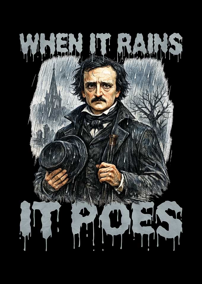 Edgar Allan Poe 'When it Rains it Poes'