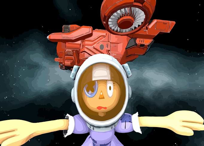 Astronaut and Spaceship in Space