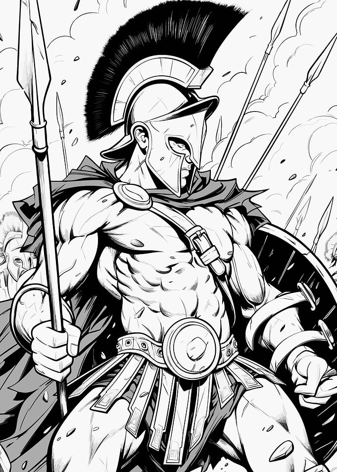 Spartan Warrior in Battle