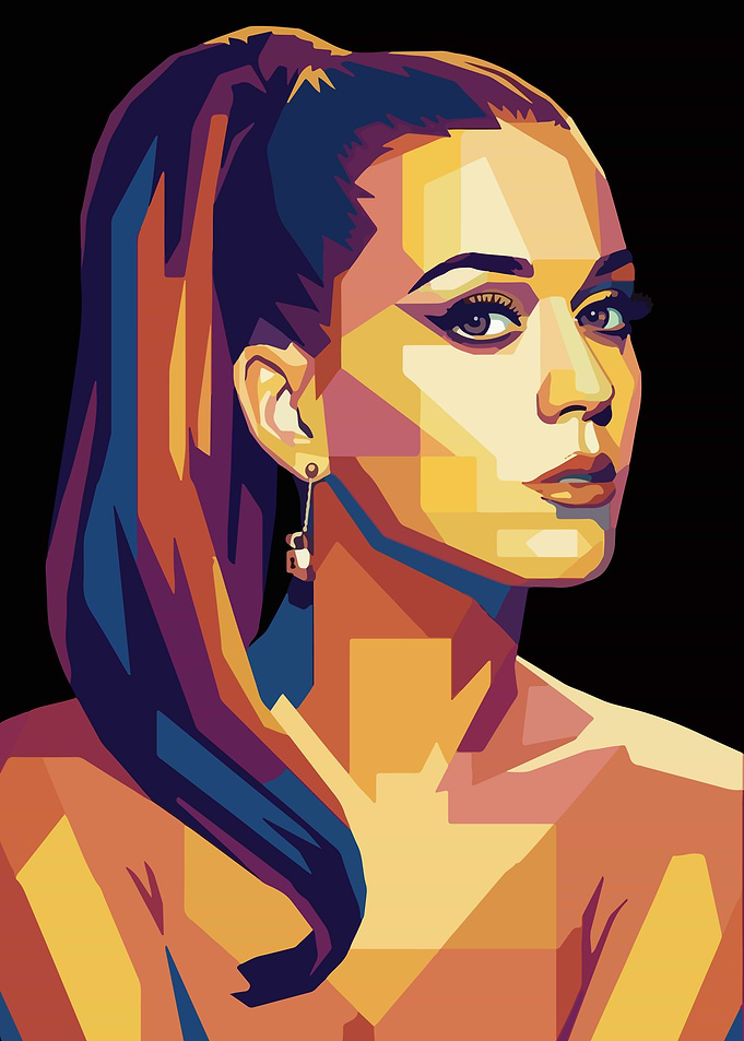 Pop Art Portrait of a katy perry