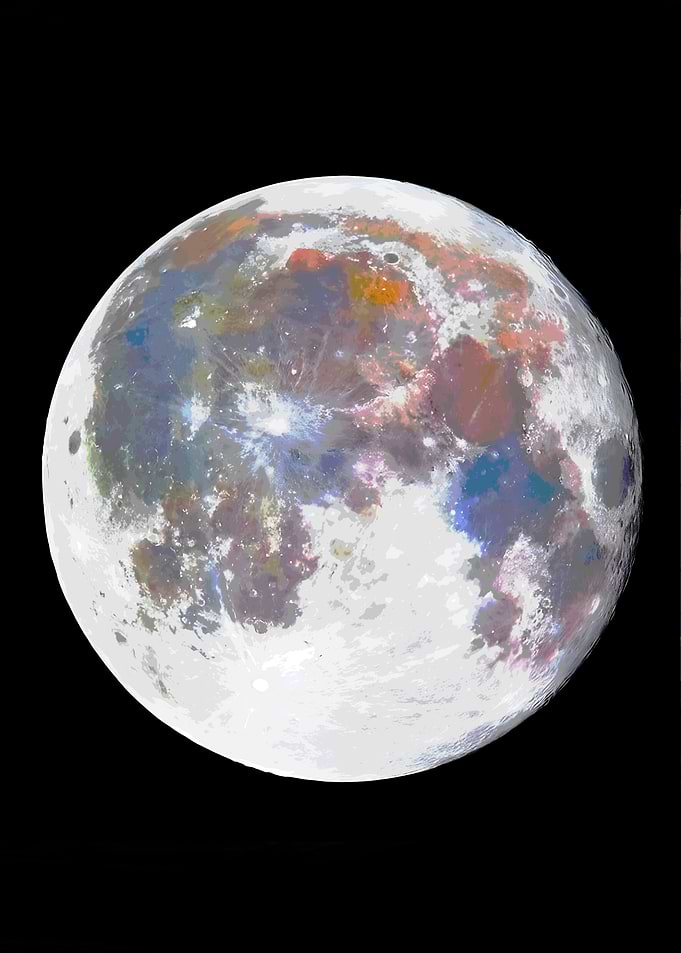 Colorful Moon Surface