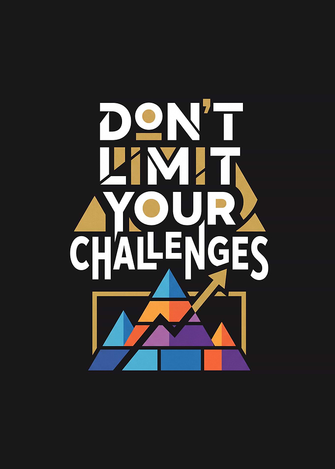 Don't Limit Your Challenges Motivational Art