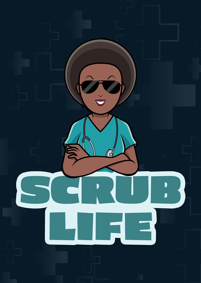 Scrub Life Cartoon Nurse