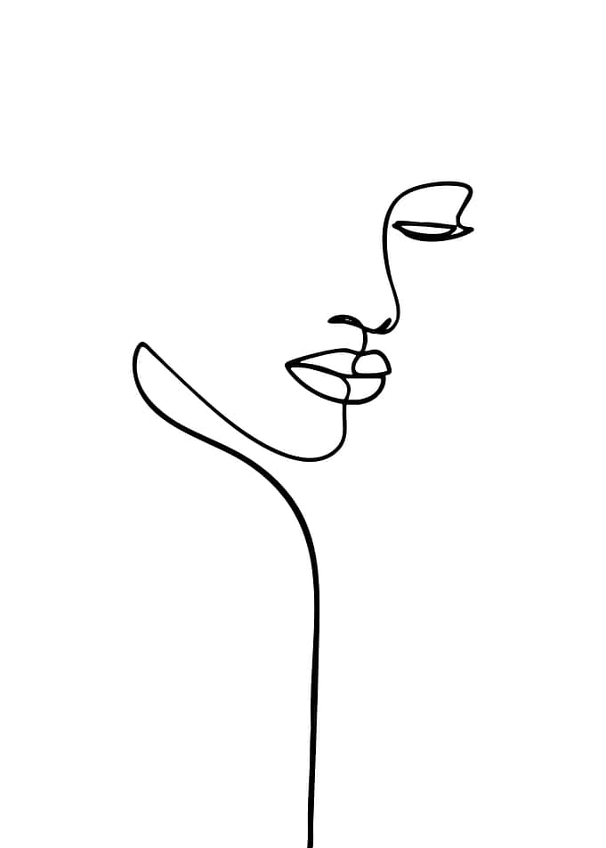 Minimalist Line Art of a Woman's Face
