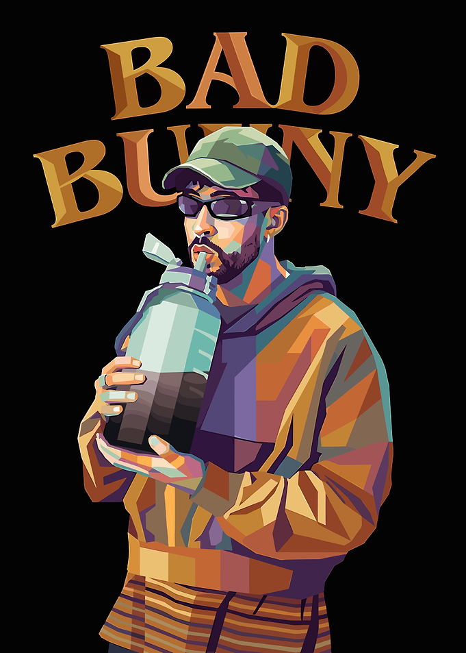 Bad Bunny Pop Art Portrait
