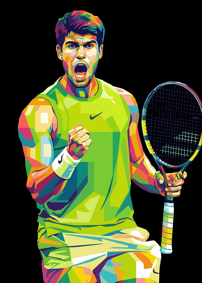 Carlos Alcaraz Tennis Player Pop Art