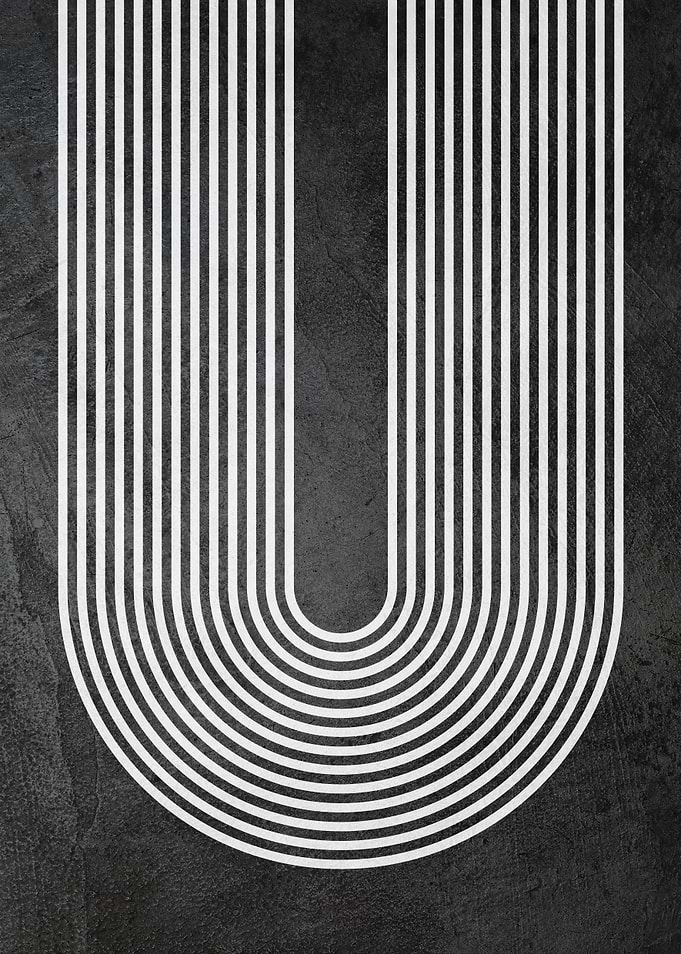 Abstract U Shape with Stripes