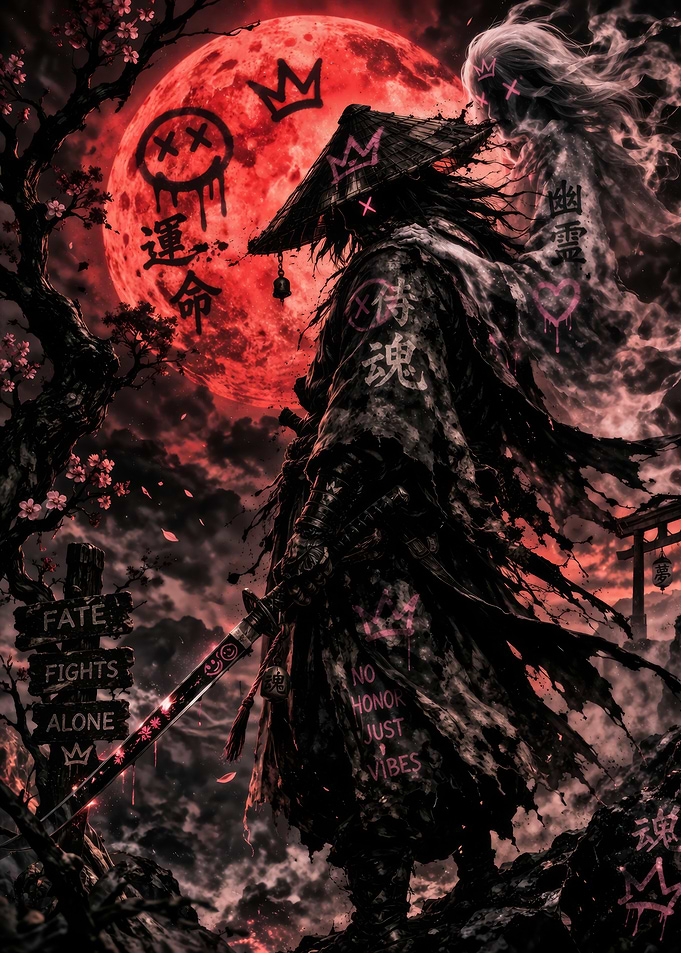 Samurai Under a Blood Moon