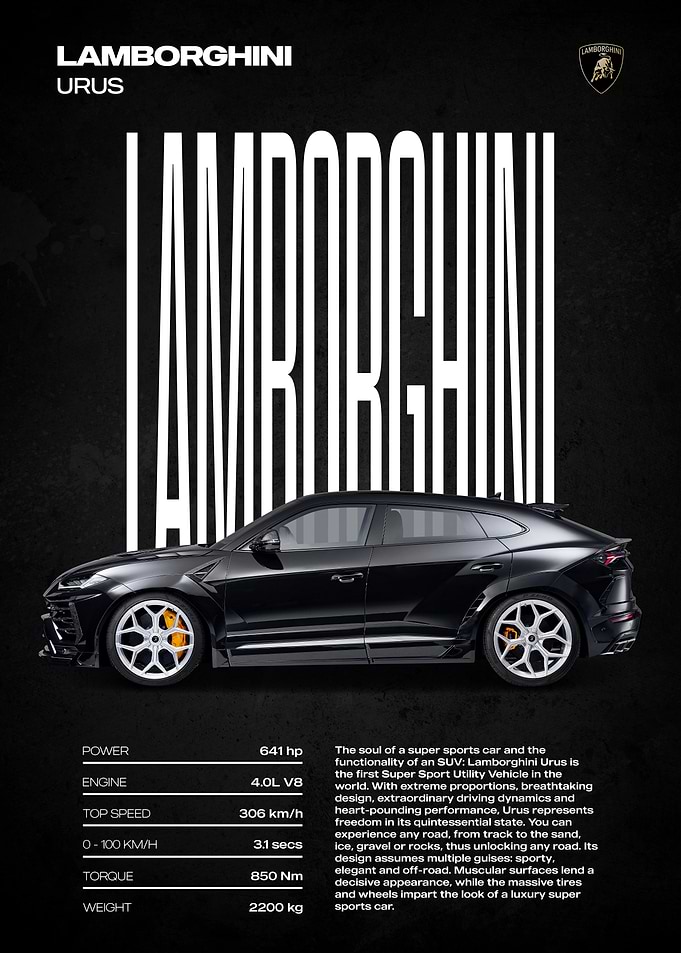 Lamborghini Urus Poster
