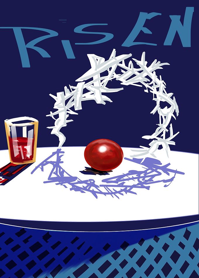 Risen Crown of Thorns and Wine