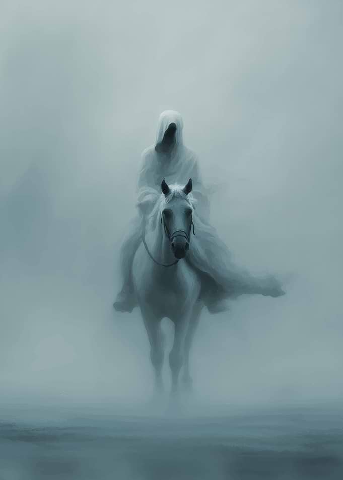 Mysterious Rider in Fog