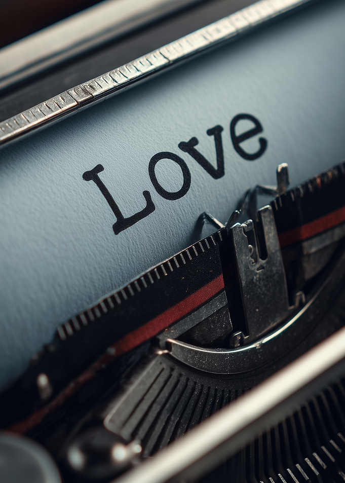Love typed on a vintage typewriter