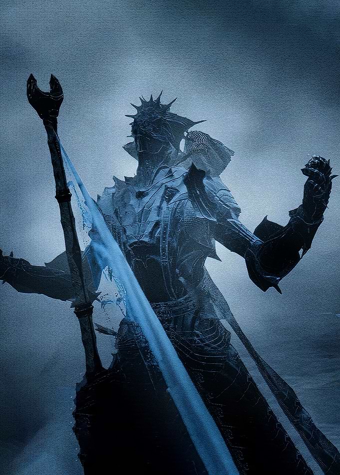 Dark Knight with Glowing Staff