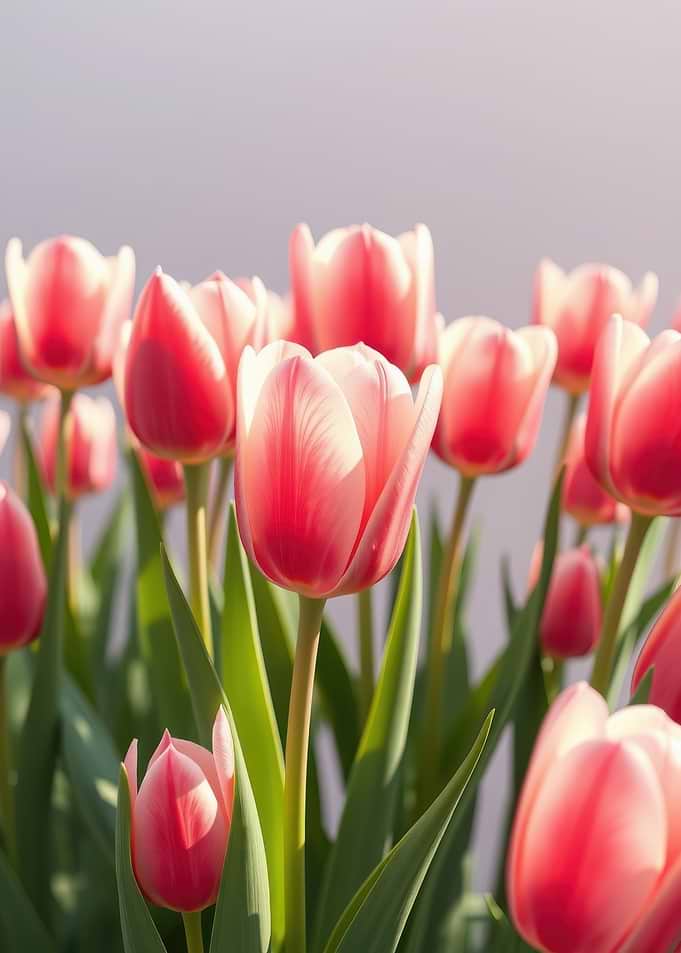 Pink Tulips in Bloom