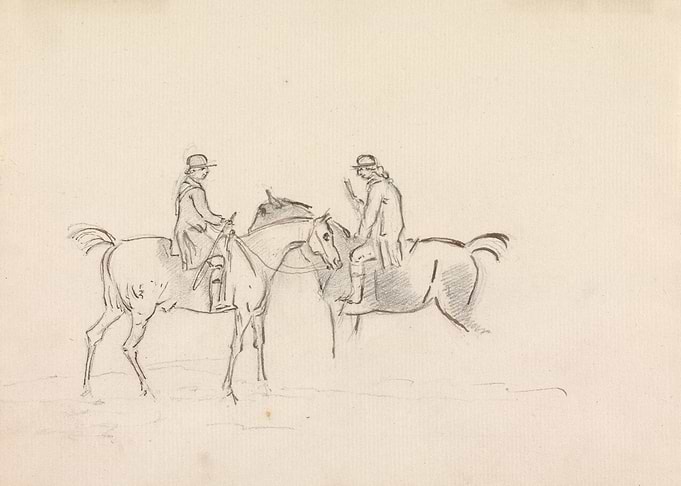 Two Equestrians in Conversation