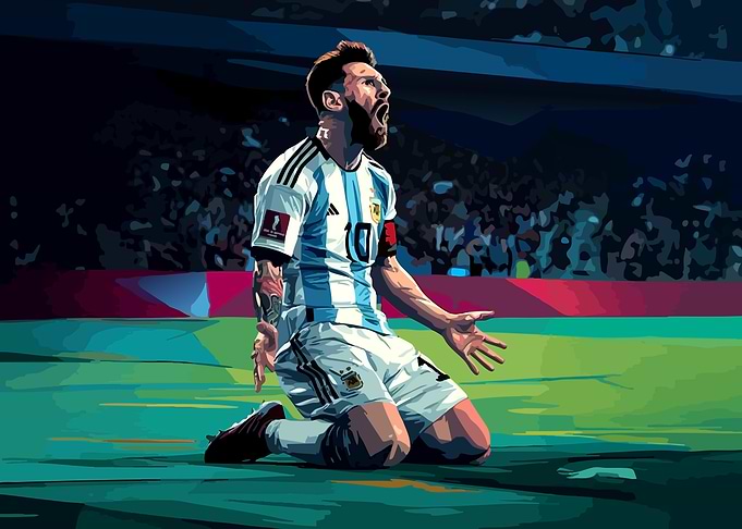 Lionel Messi celebrating a goal