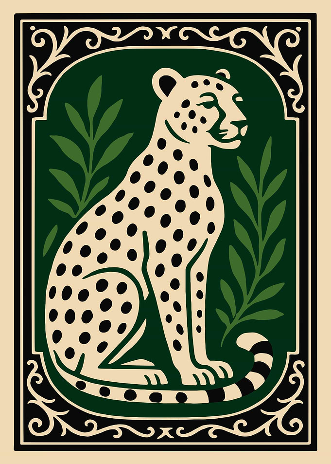 Cheetah in Decorative Frame
