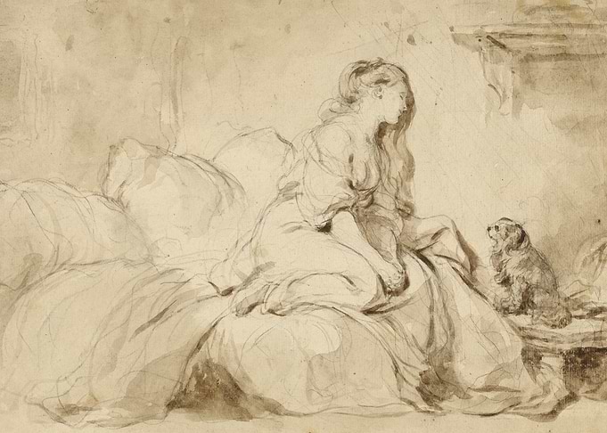 Woman and Dog Sketch