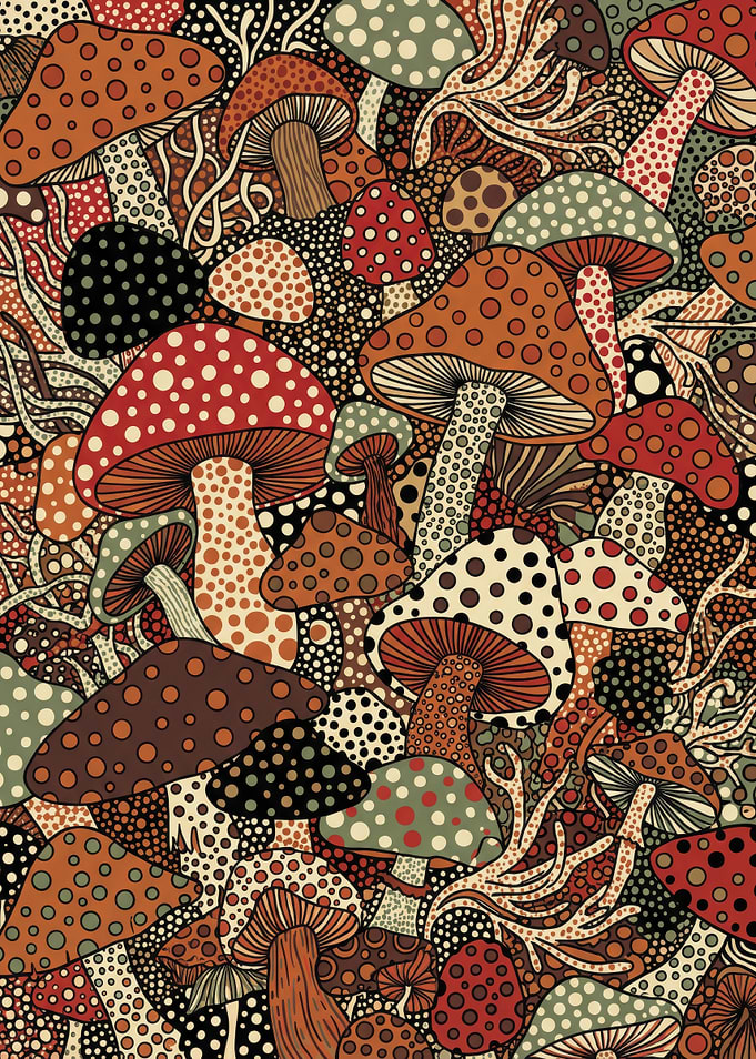Yayoi Kusama Inspired Fungi Mushroom