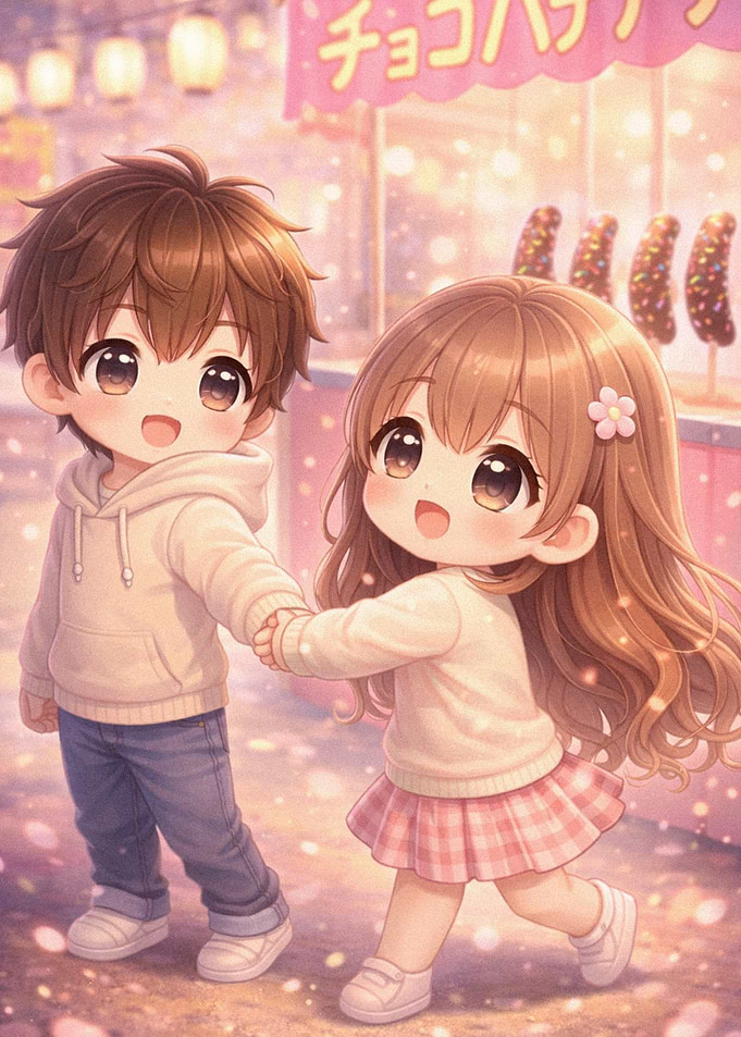 Anime Couple Holding Hands