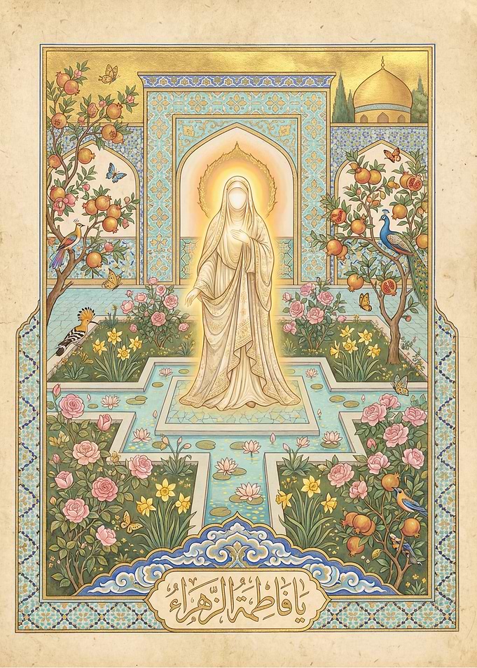 Fatima Al-Zahra in the Garden of Paradise