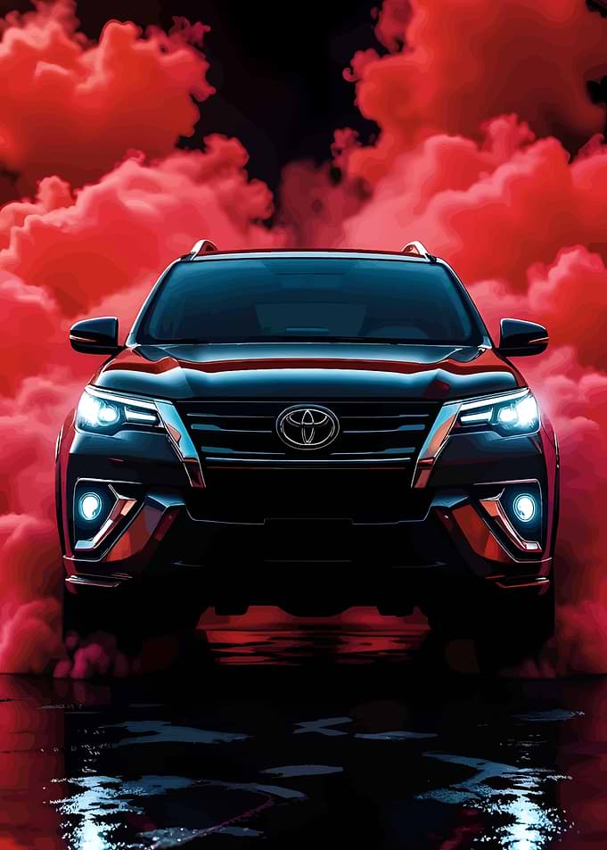 Toyota Fortuner in Red Smoke