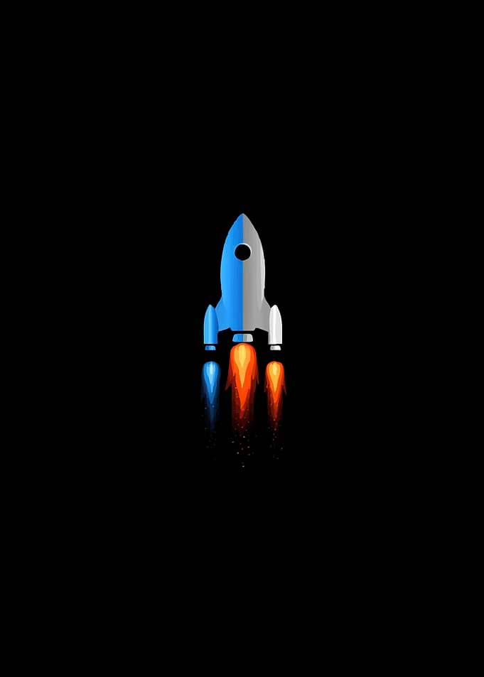 Blue and Gray Rocket Launching