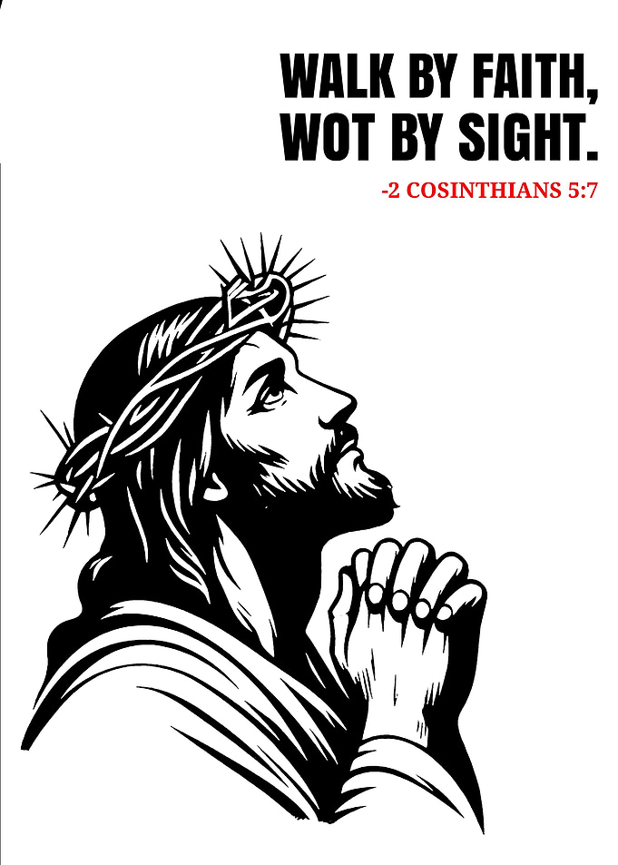 Jesus praying with crown of thorns