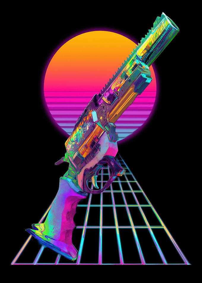 Retro Futuristic Gun Art
