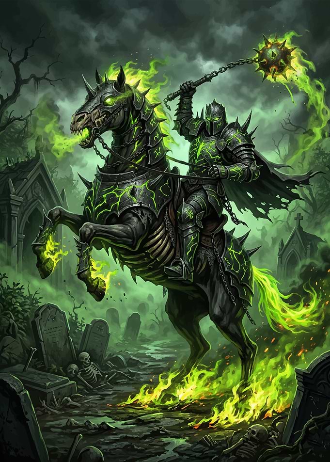 Undead Knight on Fiery Horse