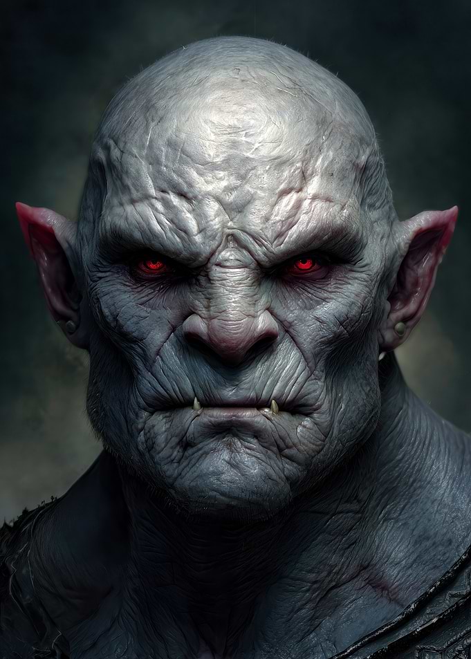 Orc Warrior with Red Eyes
