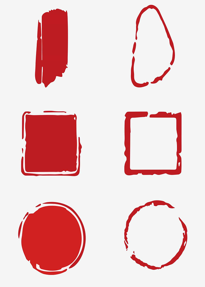 Red Stamp Seals and Borders