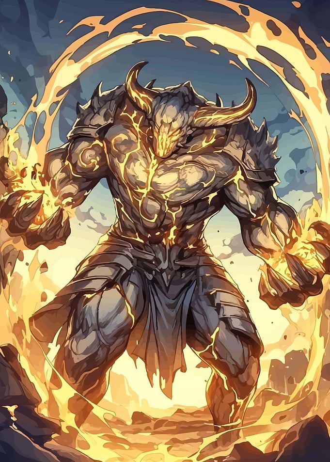 Fiery Minotaur Warrior