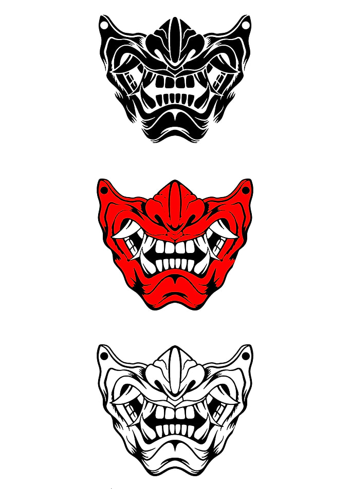 Samurai Oni Mask Designs