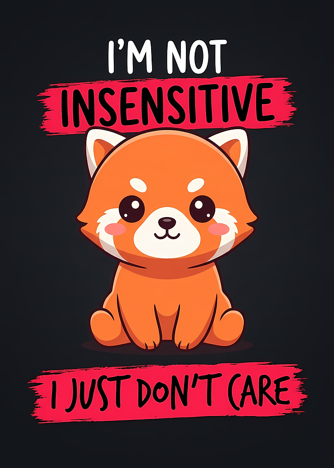 Cute Red Panda with Funny Text