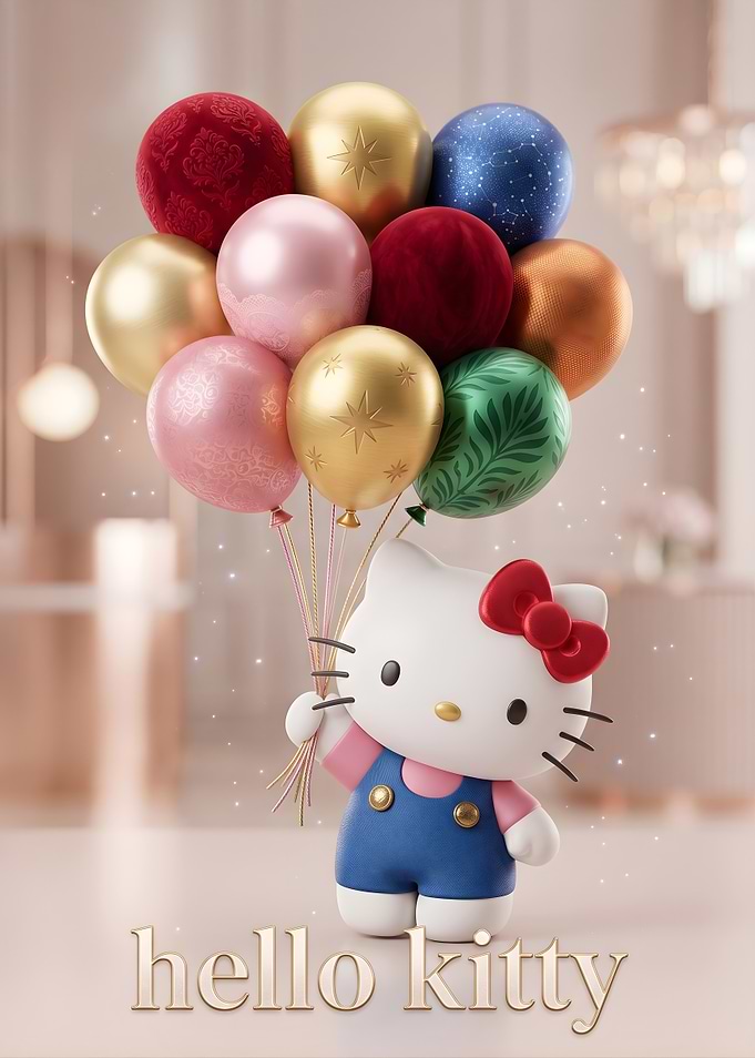 Hello Kitty with Balloons