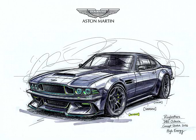 Aston Martin DBS Octavia Concept Sketch