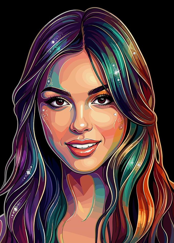 Colorful Portrait of a Olivia Rodrigo