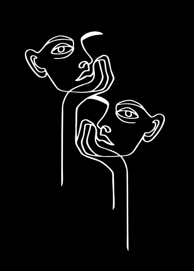 Abstract Line Art Faces