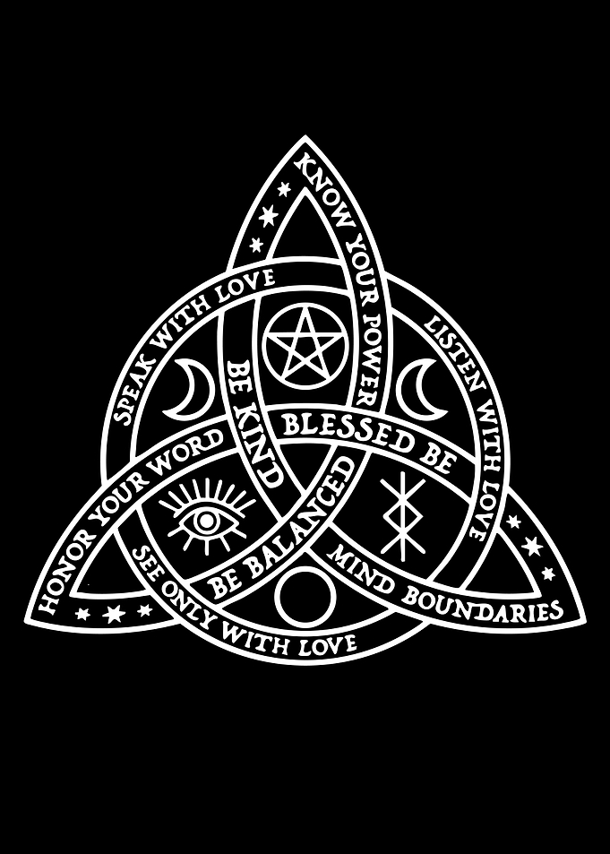 Witchcraft Triquetra Symbol with Text