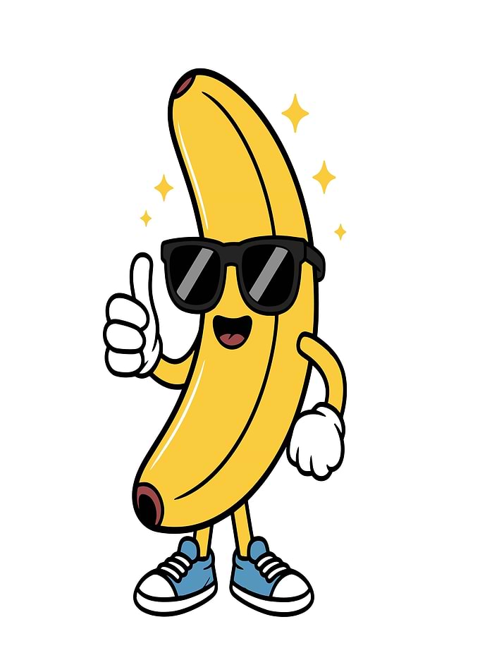 Cool Banana Character Giving Thumbs Up
