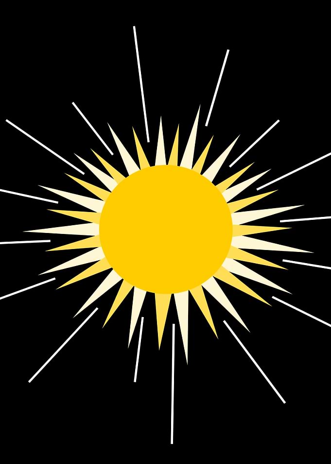 Yellow bright shinning sun