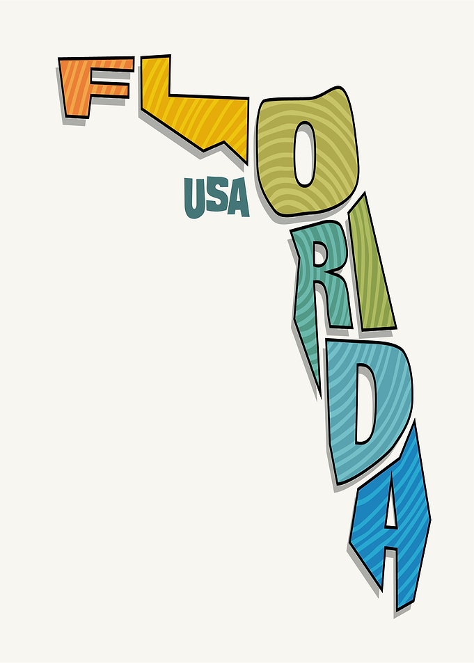Florida USA Text Art