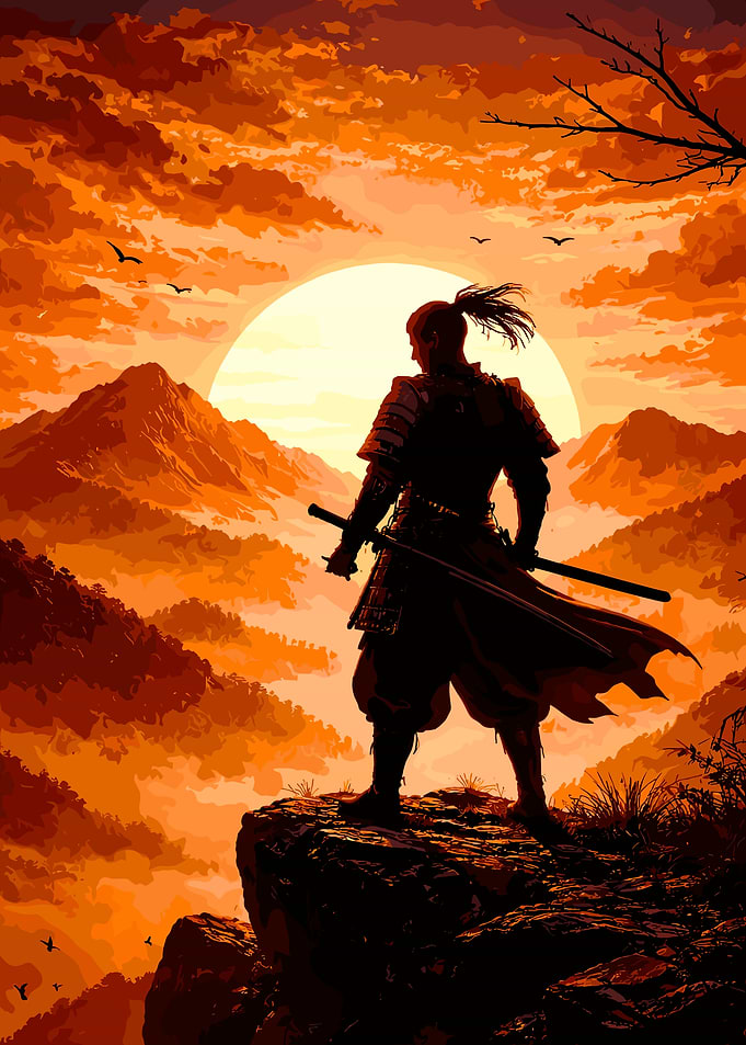 Samurai Warrior at Sunset