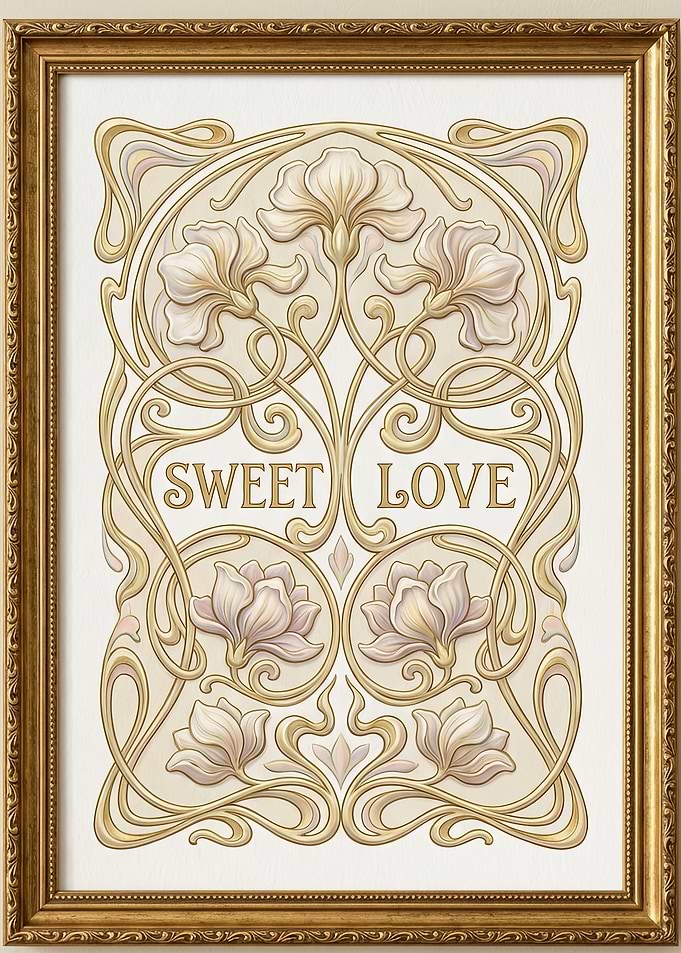 Art Nouveau Sweet Love Floral Art