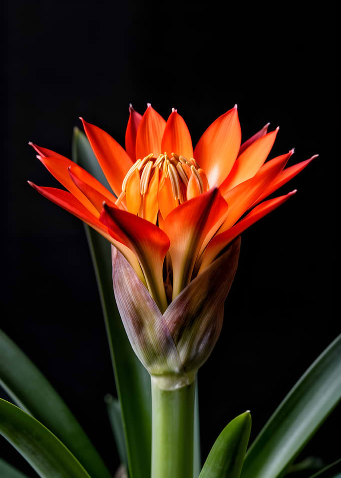 Vibrant Orange Clivia Flower Blooming