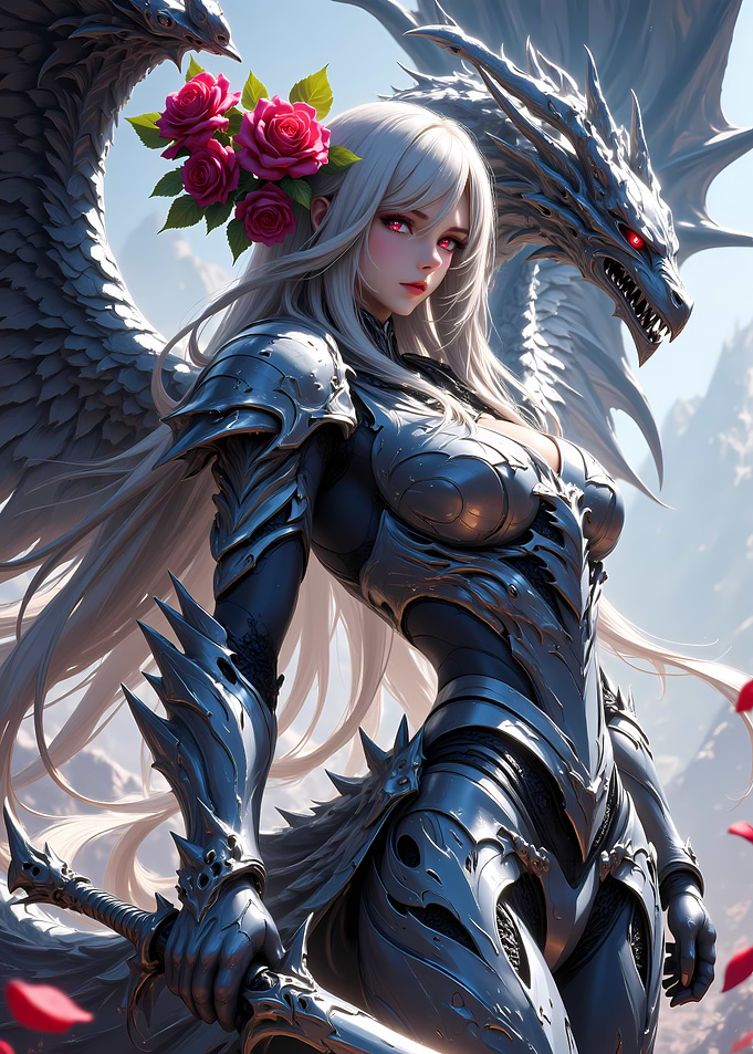 Dragon Knight with Roses