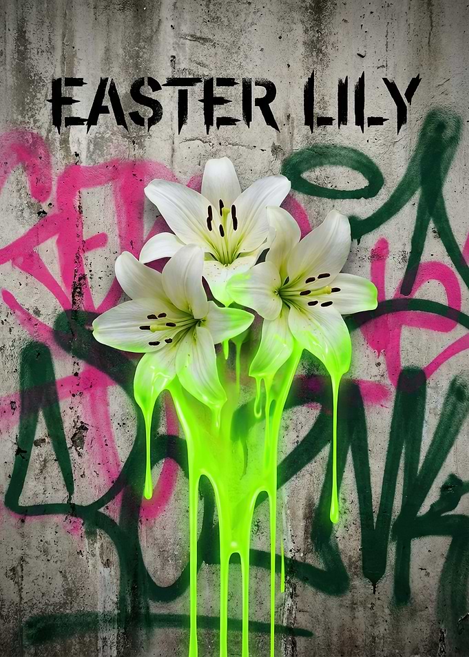 Easter Lily with Neon Drip