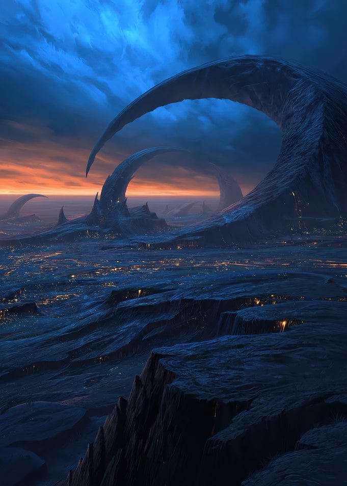 Alien Cityscape at Dusk